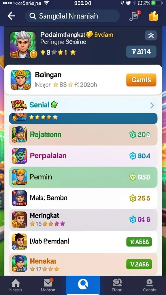 Pengguna dapat berpartisipasi dalam berbagai turnamen.