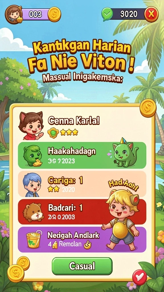 Berbagai pilihan permainan yang mengasyikkan untuk dipilih.