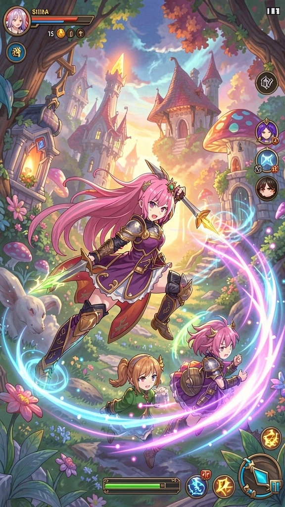 Gambaran dunia game yang penuh warna dan detail.