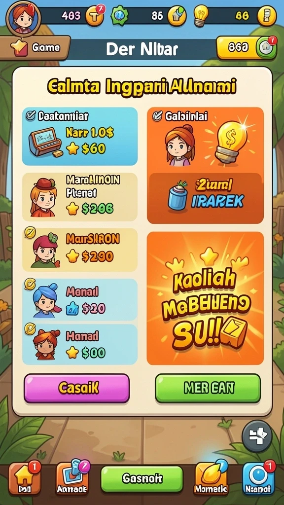 Fitur multiplayer dengan kompetisi seru antar pemain.
