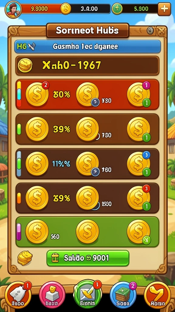 Screenshot RICH7 memperlihatkan karakter-karakter unik yang tersedia.