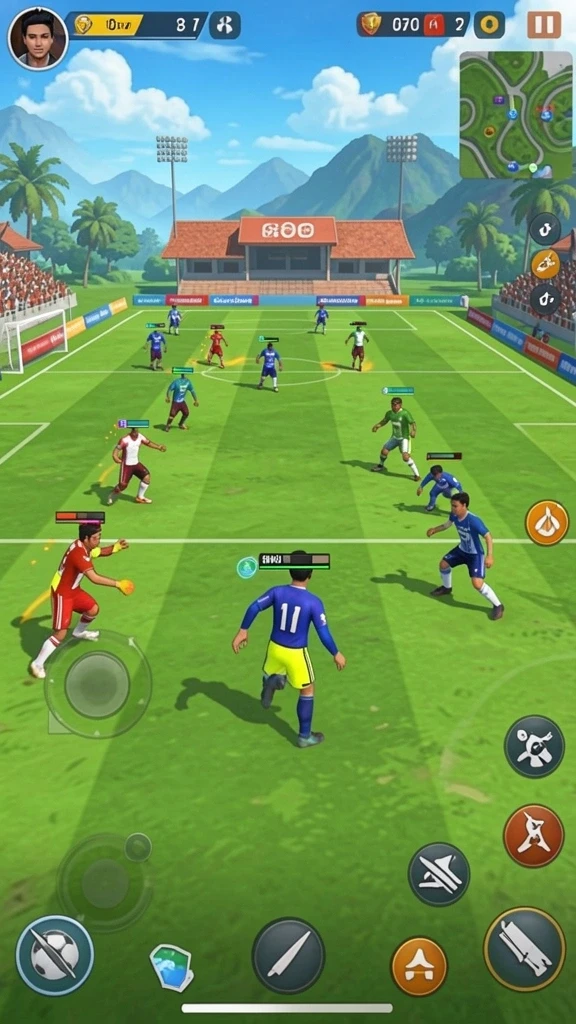 Karakter heroik siap untuk beraksi dalam petualangan.